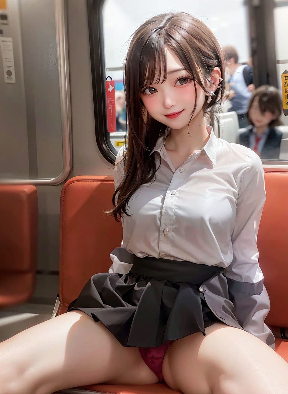 【電車内露出】のサンプル画像8