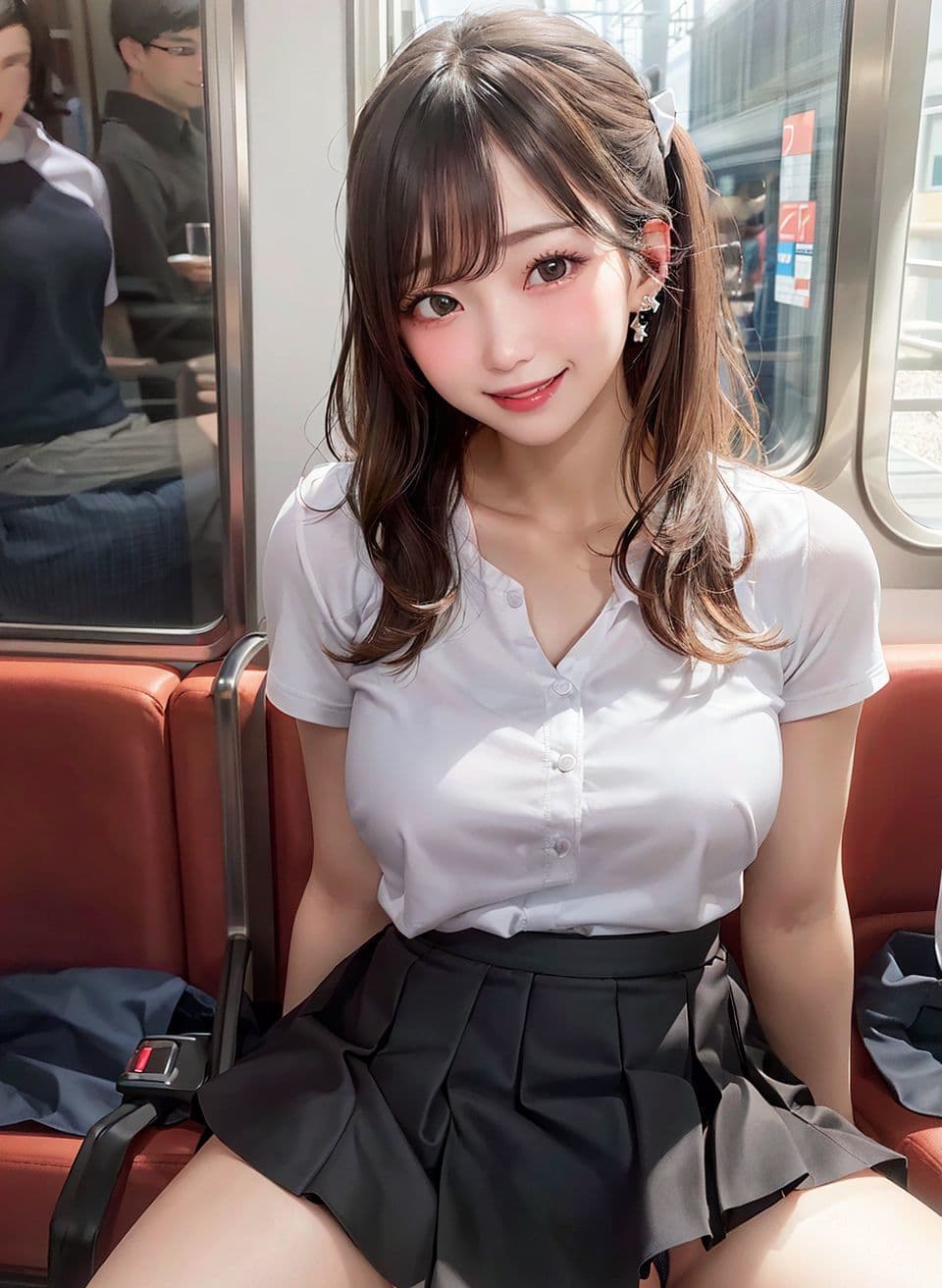 【電車内露出】のサンプル画像9