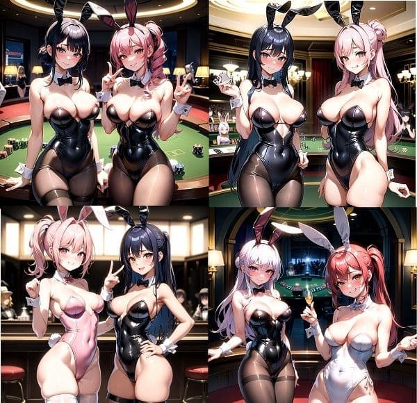 このカジノは勝ったらバニーガールからご褒美がもらえるらしい【イラスト集】のサンプル画像1