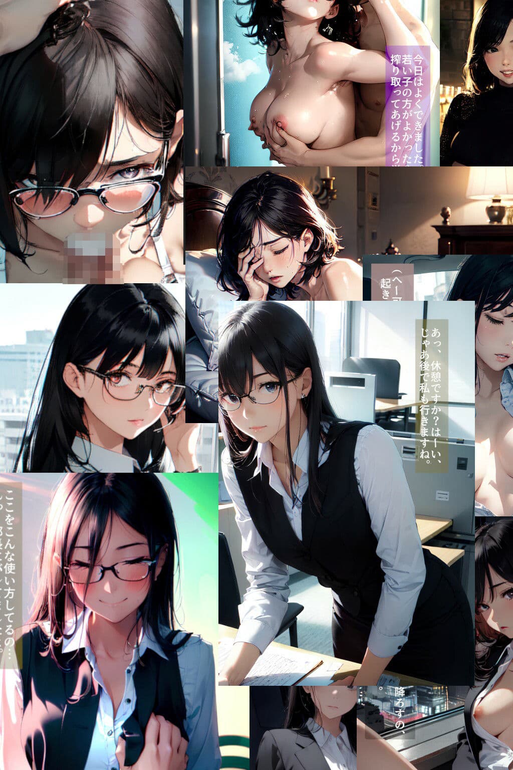 2コマ即オチ 妄想オフィス シチュエーションH （イラスト画風）のサンプル画像1