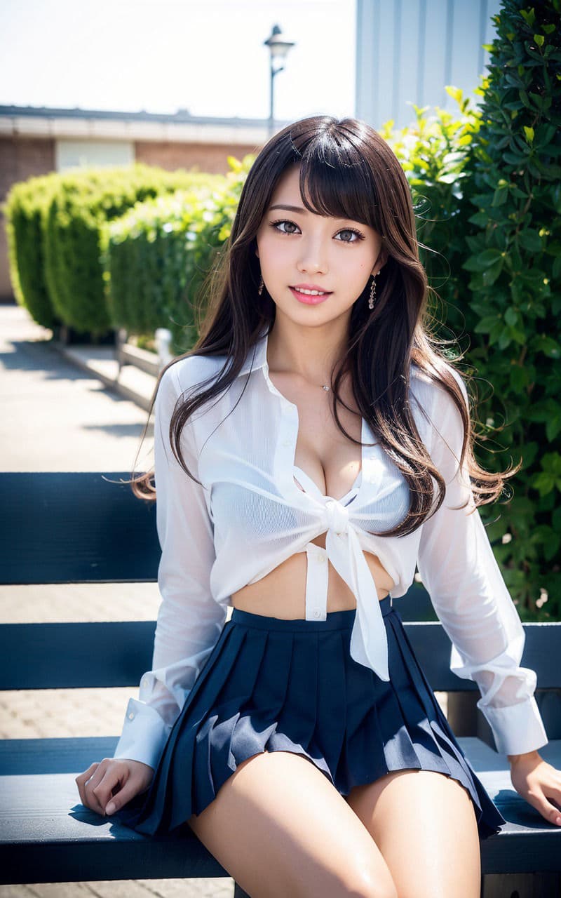 現役J○ギャルビッチ学園 巨乳パンチラドスケベボディのサンプル画像1