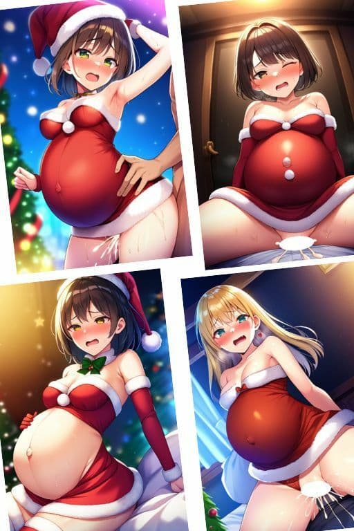 妊婦にサンタコスをさせて生中出しするホワイトクリスマス・サンタクロース・コスプレ・聖なる夜・妊娠・NTRのサンプル画像1