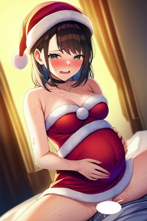妊婦にサンタコスをさせて生中出しするホワイトクリスマス・サンタクロース・コスプレ・聖なる夜・妊娠・NTRのサンプル画像9