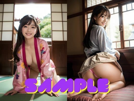 AI美女グラビア写真集 和の彩り、はだける着物と禁断の美のサンプル画像4