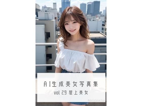 AI生成美女写真集 vol29 屋上美女の表紙