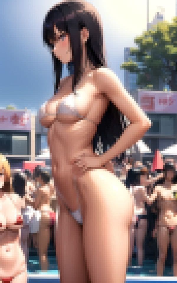 プールナンパ×水着ギャルのサンプル画像1