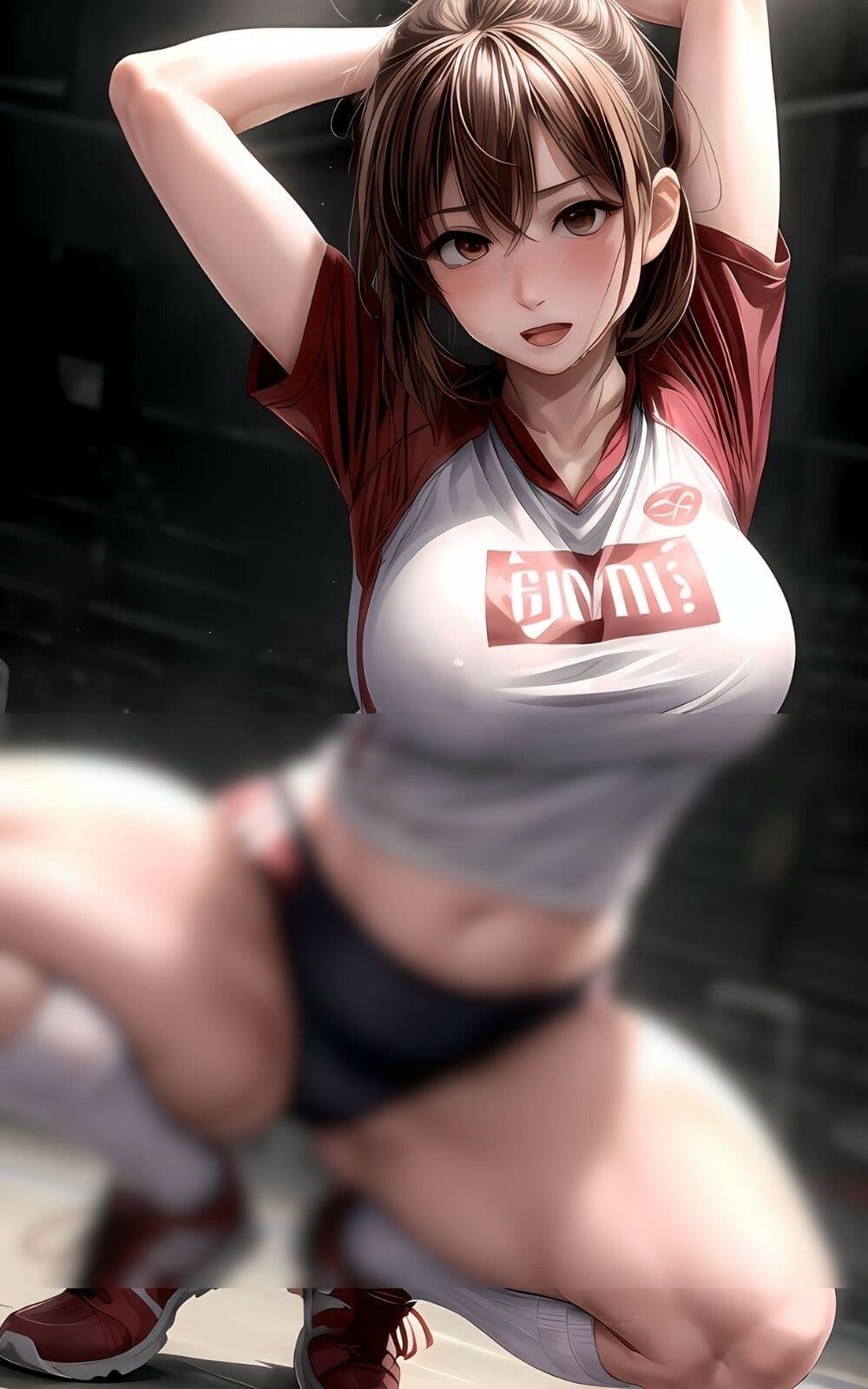 【スジ特化】女子バレー部の開脚スクワットのサンプル画像2