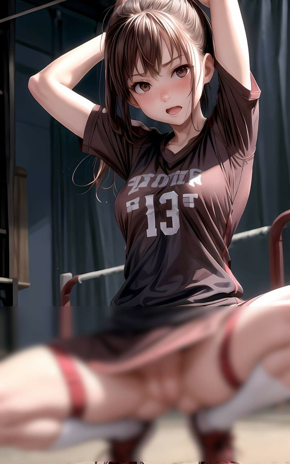 【スジ特化】女子バレー部の開脚スクワットのサンプル画像8