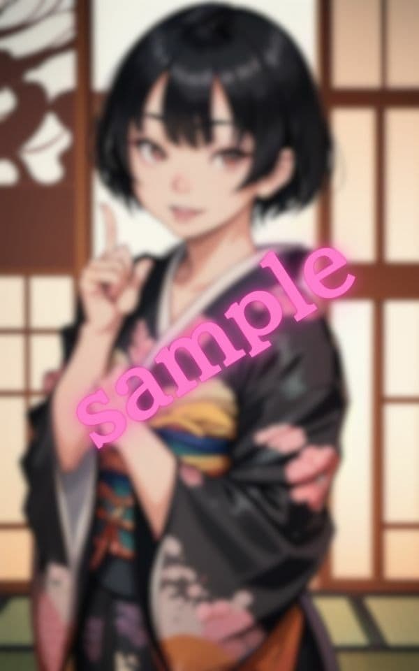 ショートボブの彼女に着物姿でHしたいと言ったら快諾してくれたのサンプル画像6