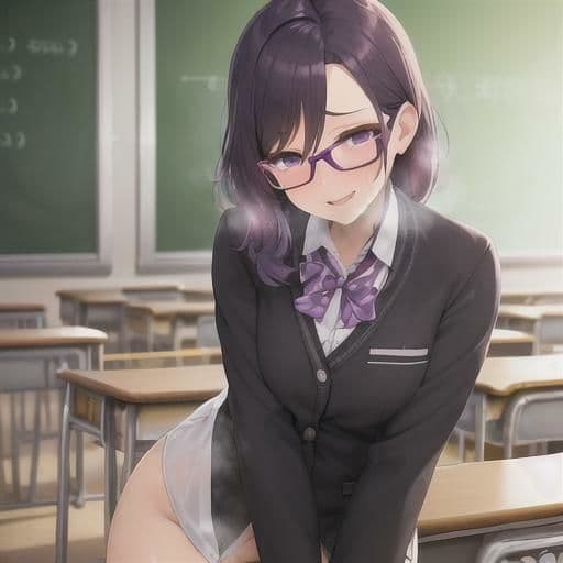 真面目委員長の秘密の放課後  紫髪ちゃん編のサンプル画像2