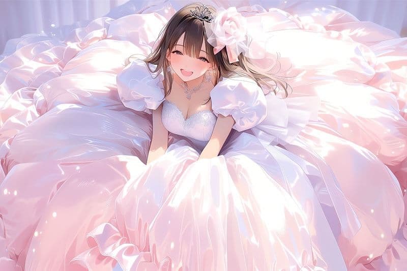 【ドレス美少女49】ツルツルドレスの中の秘め事のサンプル画像1