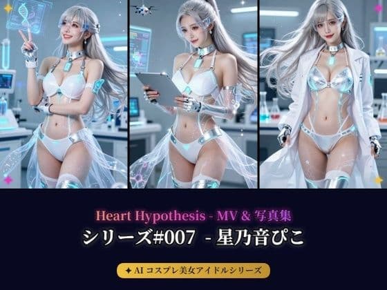 【AIコスプレ美女アイドルシリーズ ＃007】 ー  星乃音ぴこ MV ＆ 写真集  ー  Heart Hypothesisの表紙