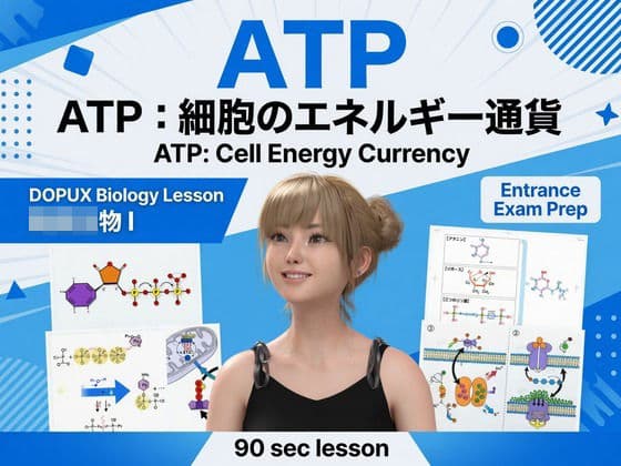 【▲20】一ノ瀬廻里 大学に進学し強豪予備校『DOPUX（ドピュックス』で生物I，IIを教える名物講師に！（Vol.019:ATP）の表紙