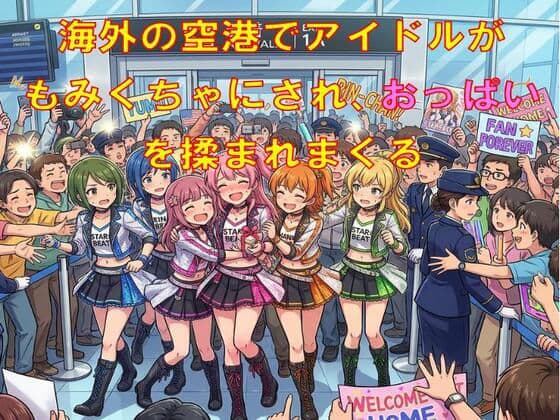 海外の空港でアイドルがもみくちゃにされ、おっぱいを揉まれまくるの表紙