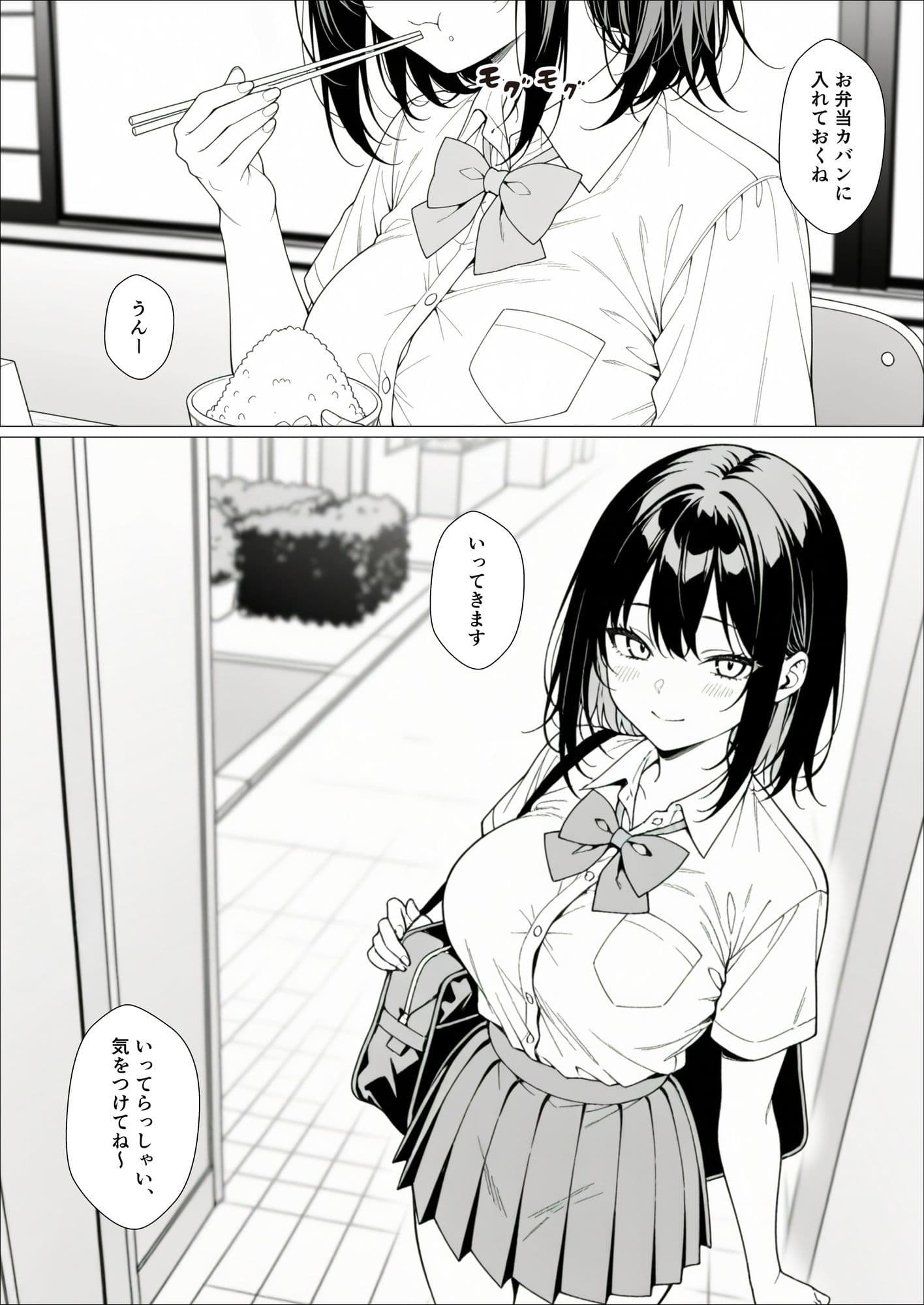 スタイル抜群な女子〇生、 真面目すぎて痴〇を拒めず毎朝ビクビク敏感絶頂→声出せないまま中出しされた話のサンプル画像2